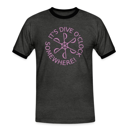 diveoclocklogodlpink png - Men's Ringer Shirt