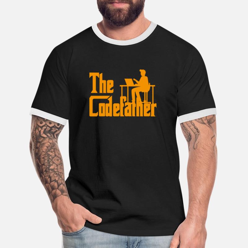 Prezent codefather Coding Programmer Koszulka męska z kontrastowymi wstawkami