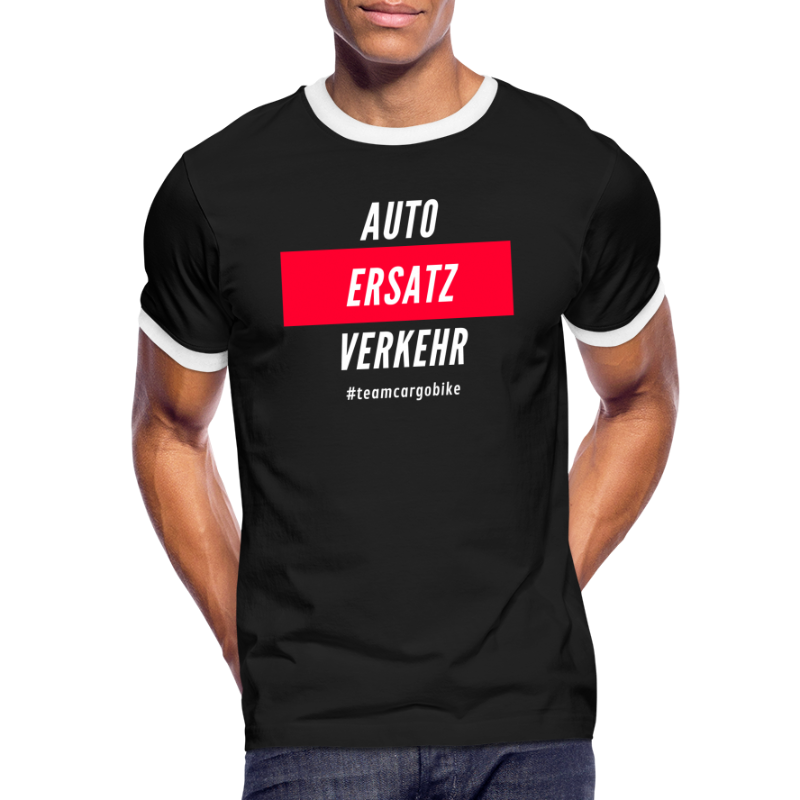 Auto Ersatz Verkehr mit Hashtag #teamcargobike - Männer Kontrast-T-Shirt