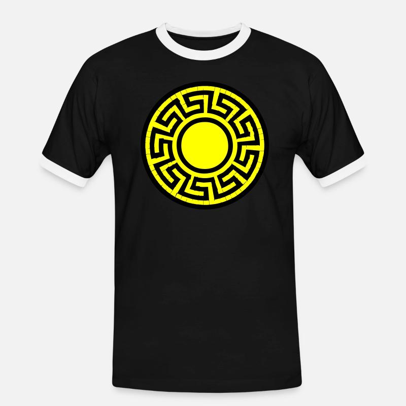 Disk Pattern - Men's Ringer Shirt - black/white
