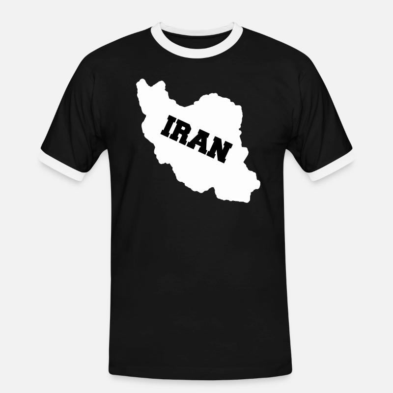 iran - Männer Kontrast-T-Shirt - Schwarz/Weiß