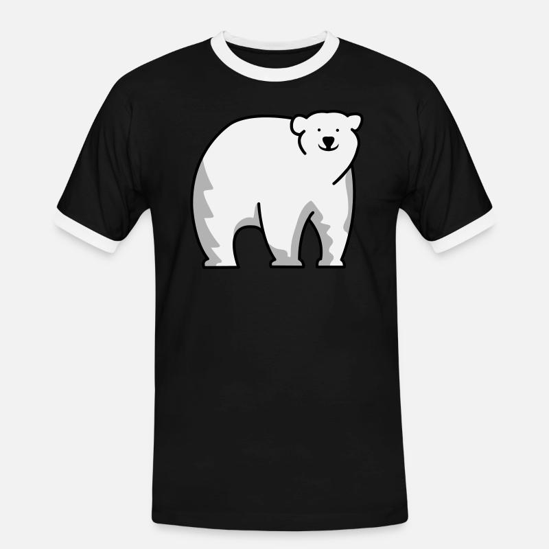 Eisbär - Männer Kontrast-T-Shirt - Schwarz/Weiß
