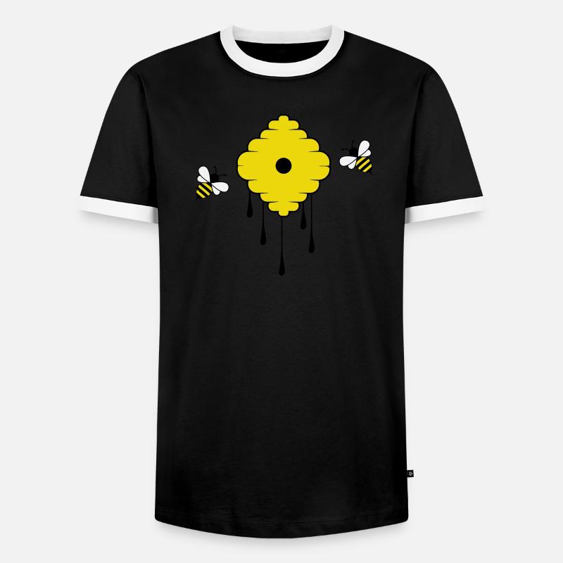 honey bees - Männer Kontrast-T-Shirt - Schwarz/Weiß