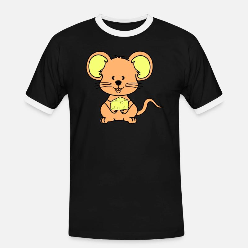 maus comic - Männer Kontrast-T-Shirt - Schwarz/Weiß