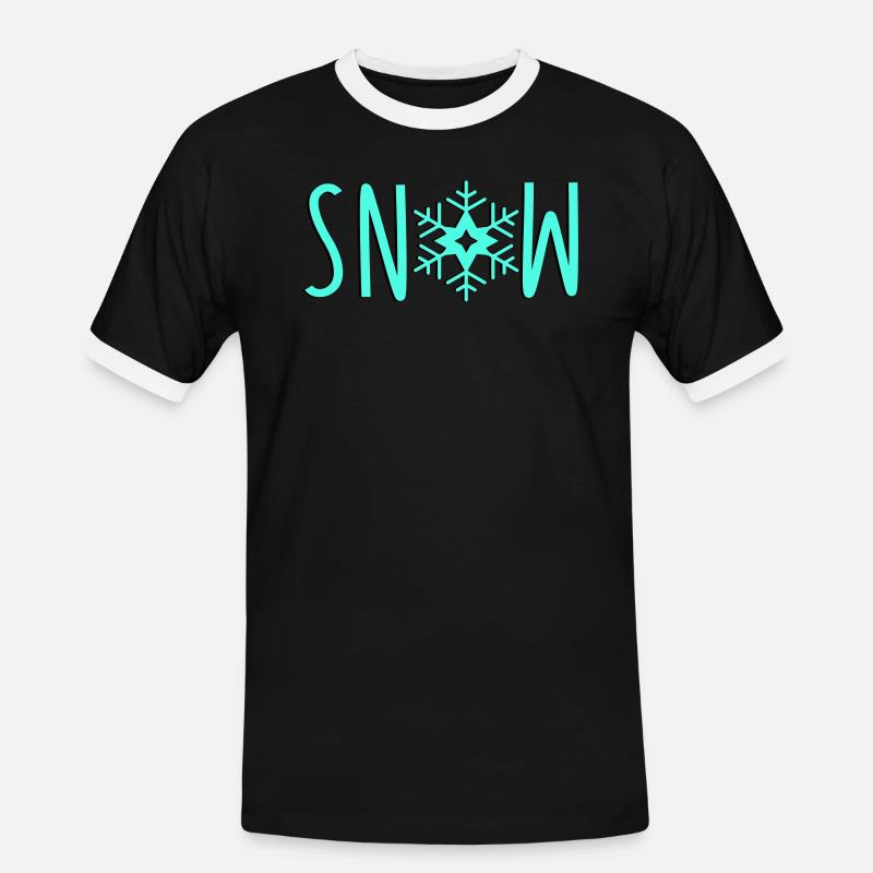 Snowflake Snow - Men's Ringer Shirt - black/white