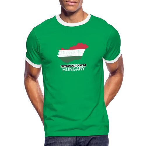 Straight Outta Hungary country map - Men's Ringer Shirt