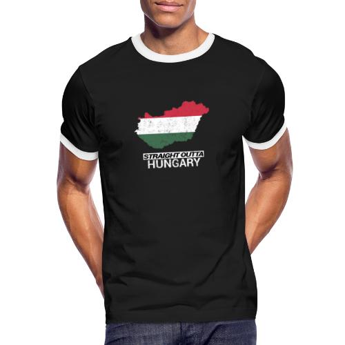 Straight Outta Hungary country map - Men's Ringer Shirt