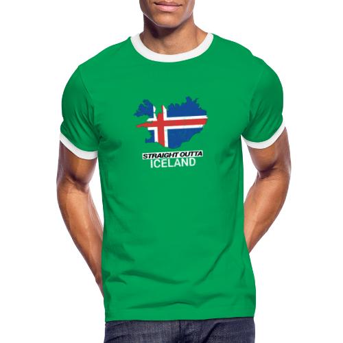 Straight Outta Iceland country map - Men's Ringer Shirt