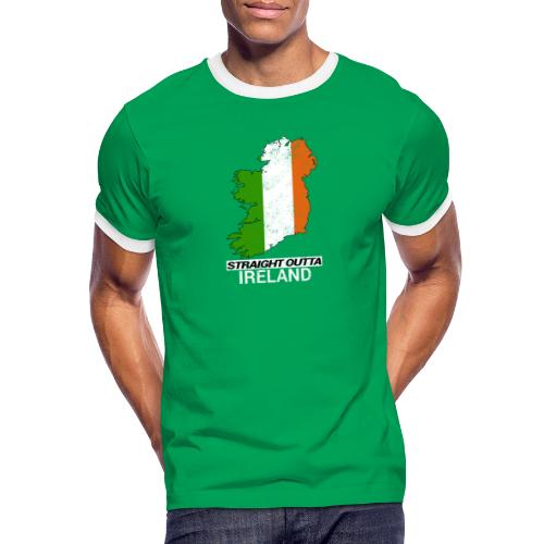Straight Outta Ireland (Eire) country map flag - Men's Ringer Shirt