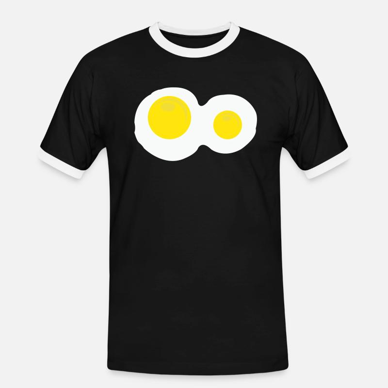 Fried eggs - Men's Ringer Shirt - black/white