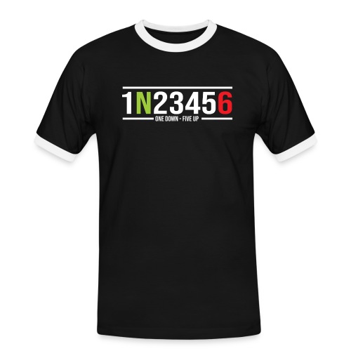 Motorrad Gänge 1N23456 One Down-Five Up - Männer Kontrast-T-Shirt