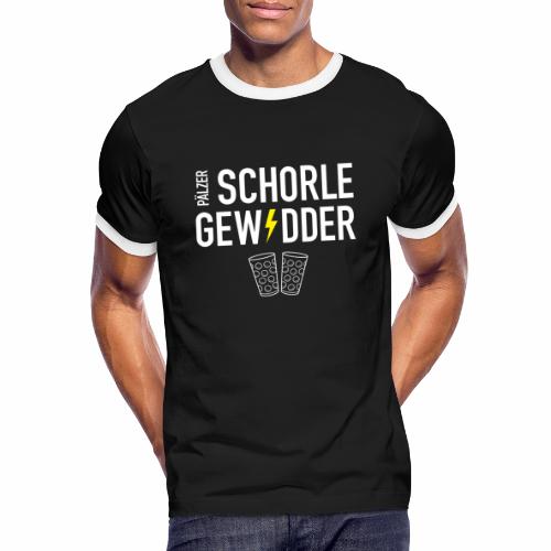 Pälzer Schorle Gewidder & Dubbegläser - Männer Kontrast-T-Shirt