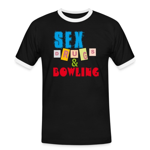 Sex, drugs & Bowling - Kontrast-T-shirt herr