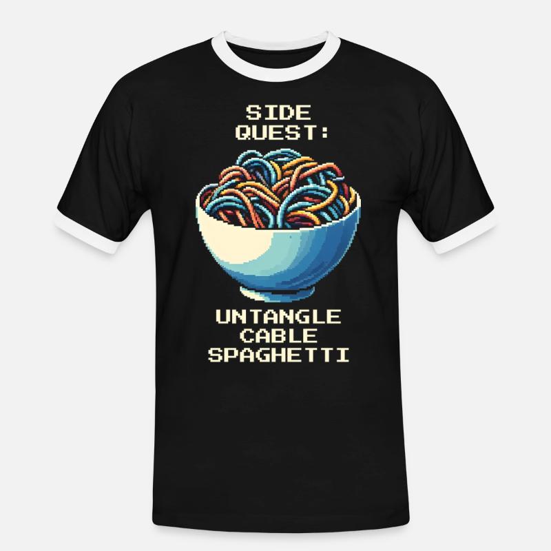 Cable clutter untangled | Cable management - Men's Ringer Shirt - black/white