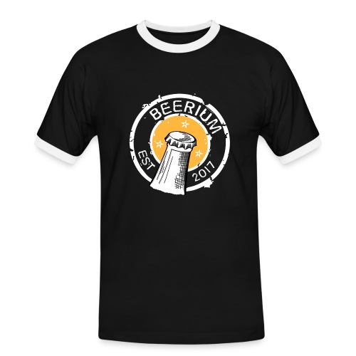 BEERIUM Logo mot svart - Kontrast-T-shirt herr
