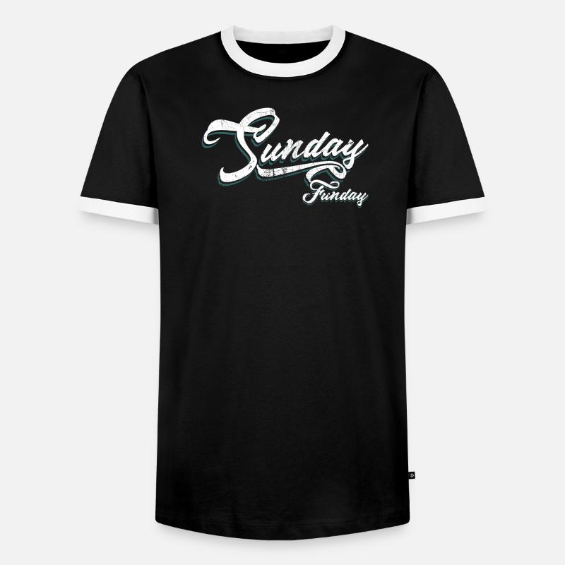 Sunday Funday Script Neon - Men's Ringer Shirt - black/white