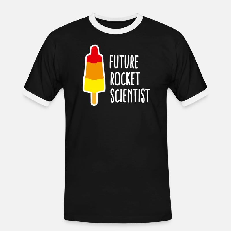 Future rocket scientist popsicle rocket graduation - Men's Ringer Shirt - black/white