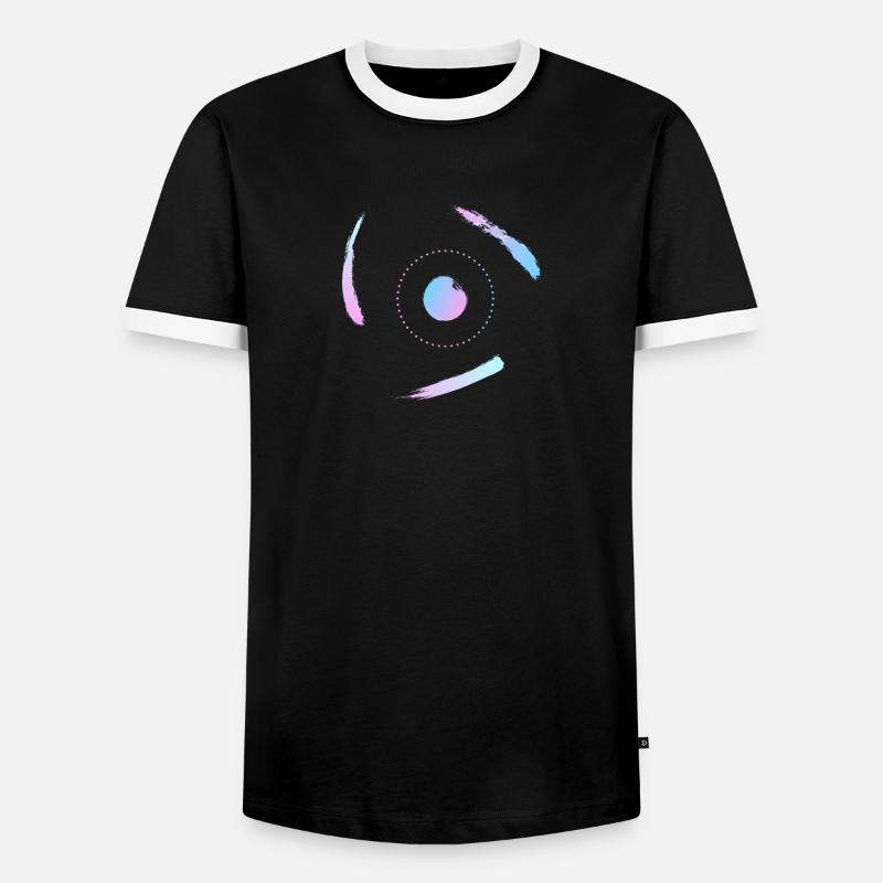 Electrons orbiting the atom - Men's Ringer Shirt - black/white