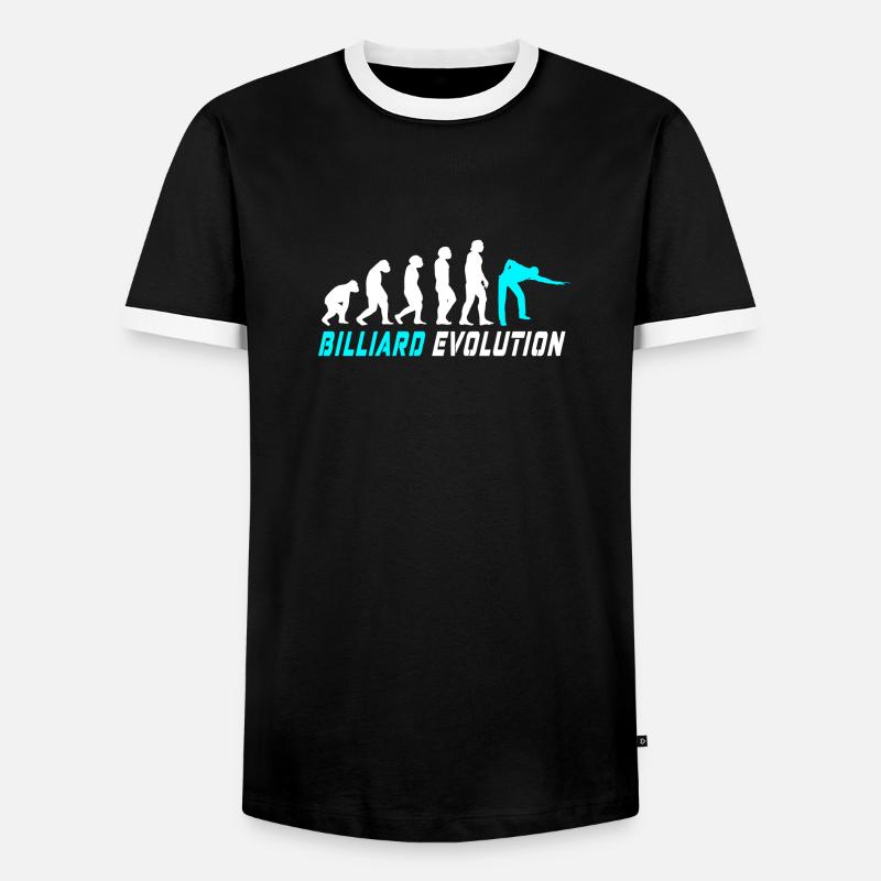Billard Evolution Design / Geschenkidee - Männer Kontrast-T-Shirt - Schwarz/Weiß