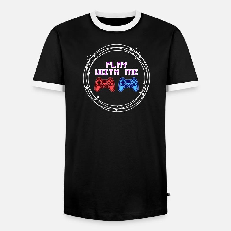 Multiplayer Gamer Controller Zocker - Männer Kontrast-T-Shirt - Schwarz/Weiß
