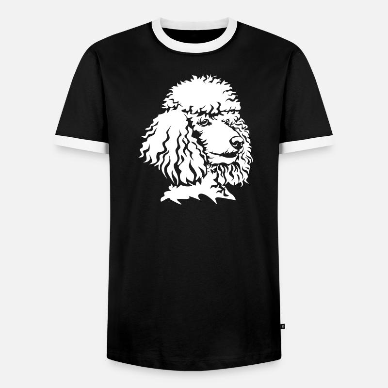 Pudel Kopf "Black Edition" - Männer Kontrast-T-Shirt - Schwarz/Weiß