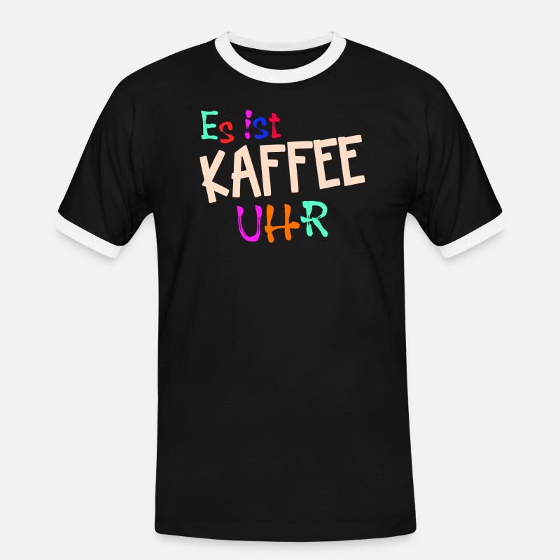 Kaffeeliebhaber Kaffeetrinker Kaffe Statement - Männer Kontrast-T-Shirt - Schwarz/Weiß