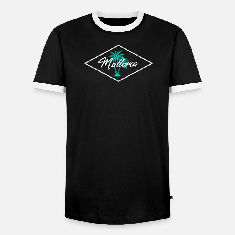 Mallorca Palm Tree Magic - Men's Ringer Shirt - black/white