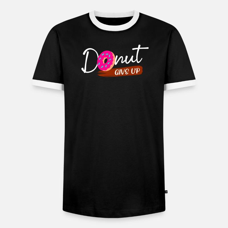 Sweets Statement Donut Snacking Baking - Men's Ringer Shirt - black/white