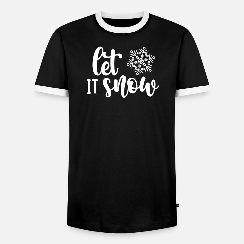 Winter Snowflake Script Typografie - Männer Kontrast-T-Shirt - Schwarz/Weiß