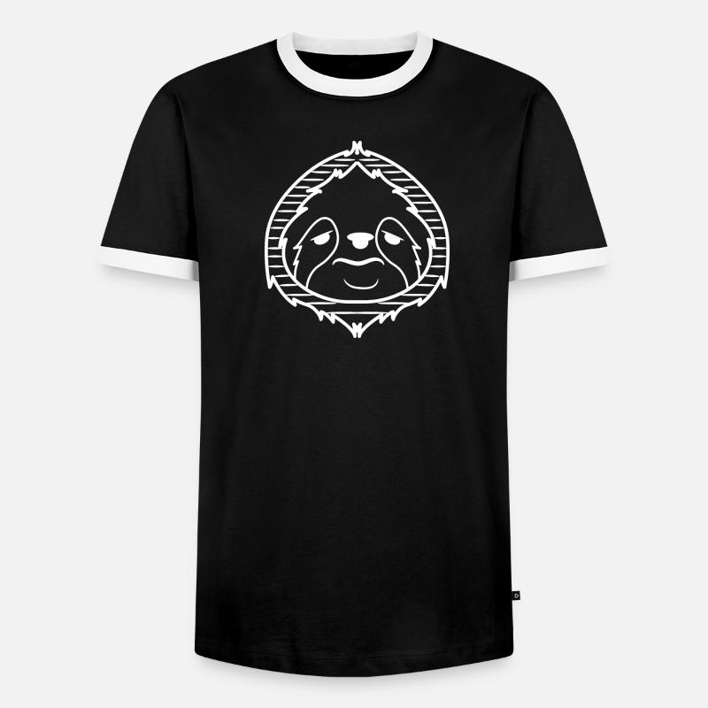 Faultier Vegetarier Dschungel Säugetier Langsam - Männer Kontrast-T-Shirt - Schwarz/Weiß