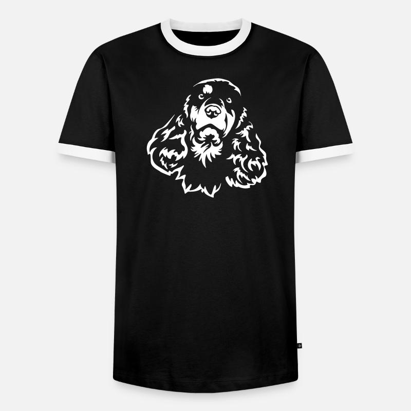 Cocker Spaniel Head "Black Edition" - Men's Ringer Shirt - black/white