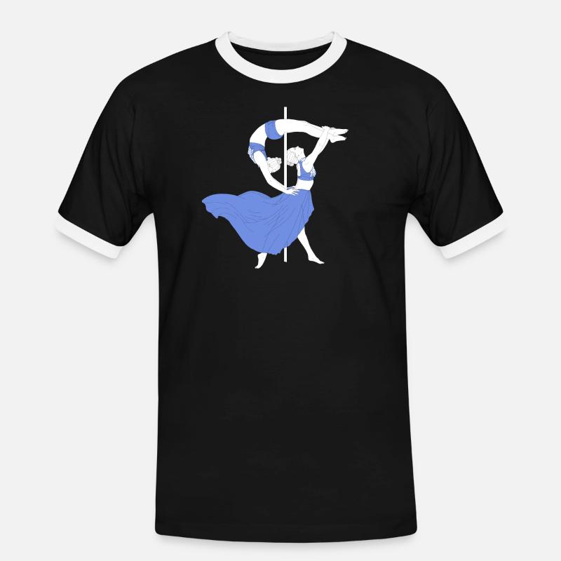 Pole Dance Blue Impression - Men's Ringer Shirt - black/white