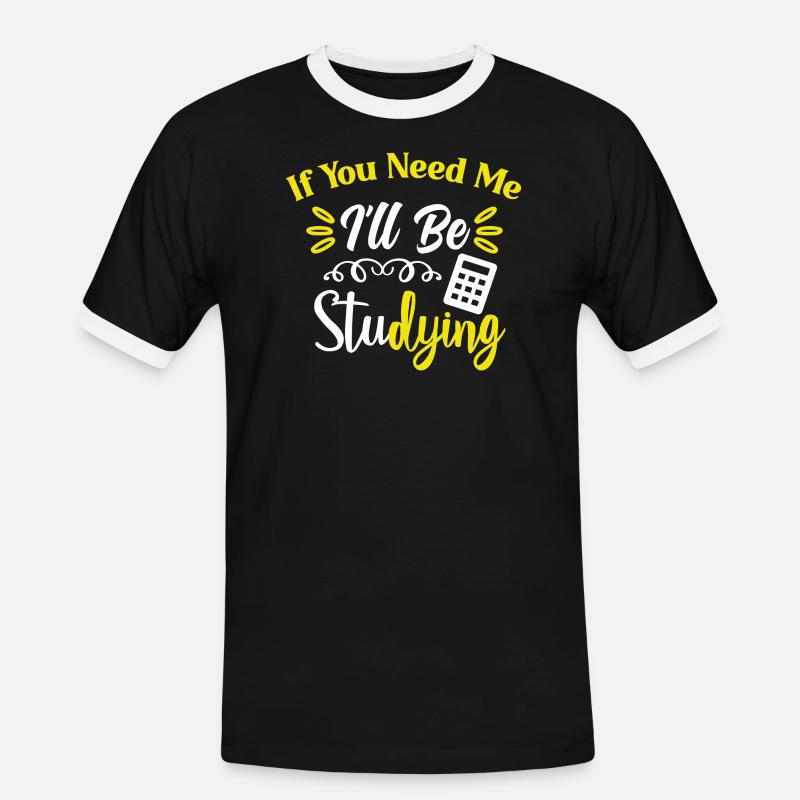 Studying Students Learning Practice Assignment Exams - Men's Ringer Shirt - black/white