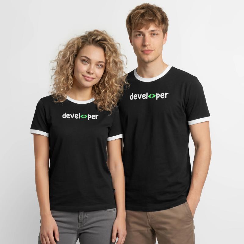 Developer Code Scripting Debug Informatik Geek Men's Ringer Shirt