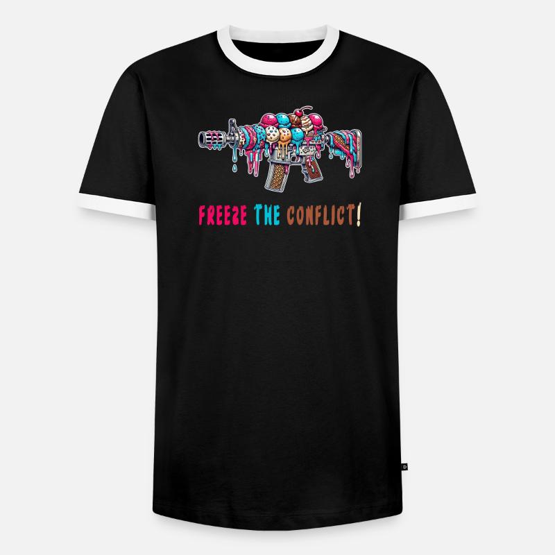 Konflikt eingefrieren Eiscreme - Männer Kontrast-T-Shirt - Schwarz/Weiß