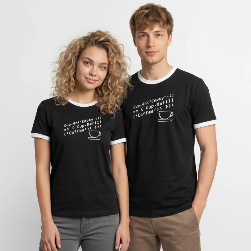 Aus Kaffee Code generieren Programmierer Männer Kontrast-T-Shirt