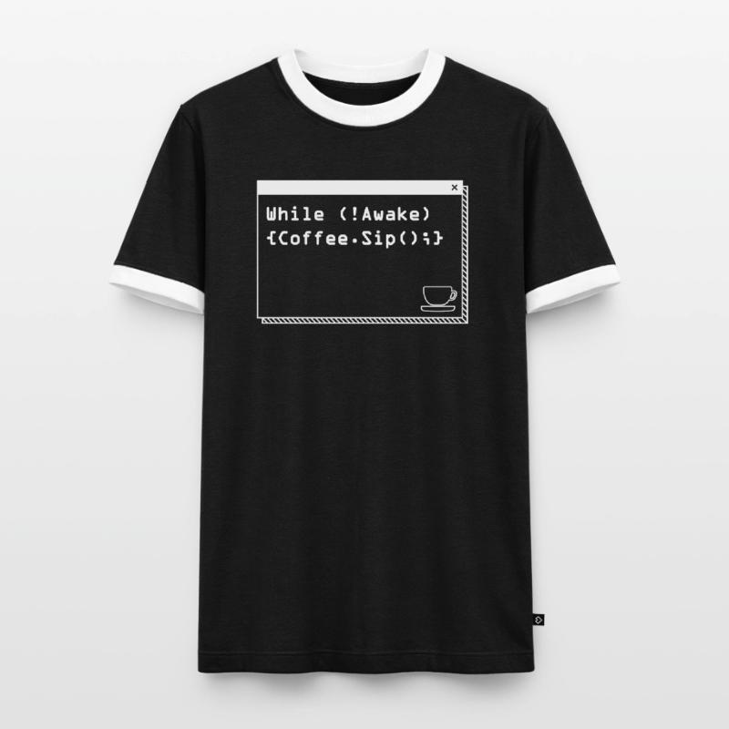 Aus Kaffee Code generieren Programmierer Männer Kontrast-T-Shirt