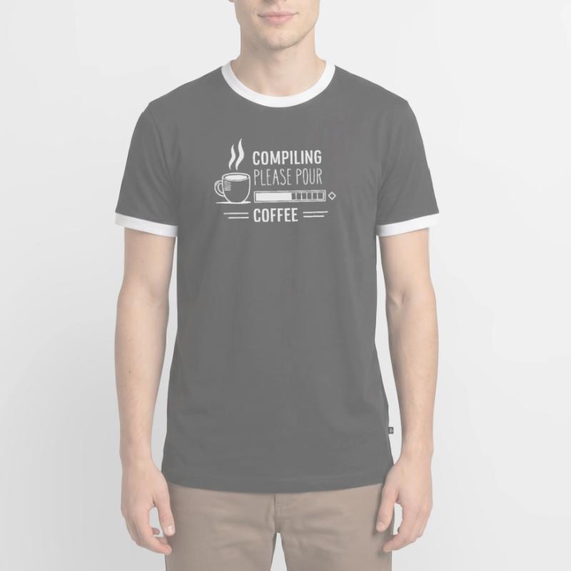 Aus Kaffee Code generieren Programmierer Männer Kontrast-T-Shirt