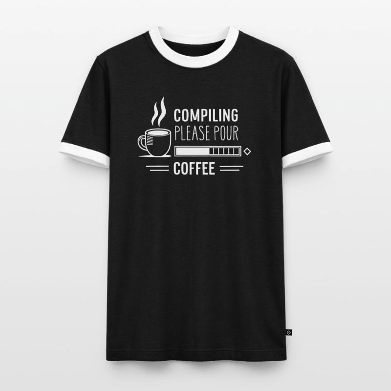 Programmers generate code from coffee Men's Ringer Shirt