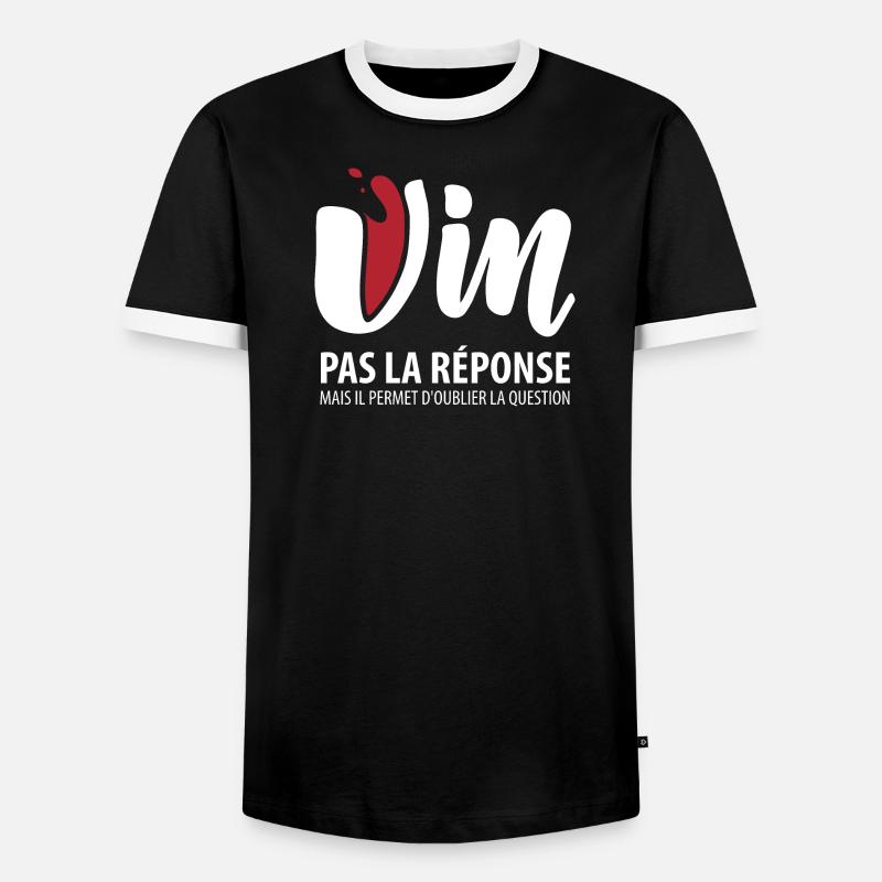 Wine not the solution (dark) - Men's Ringer Shirt - black/white