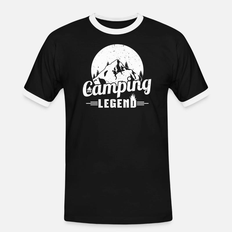 Mountain Camping Legend Design - T-shirt contrasté Homme - noir/blanc