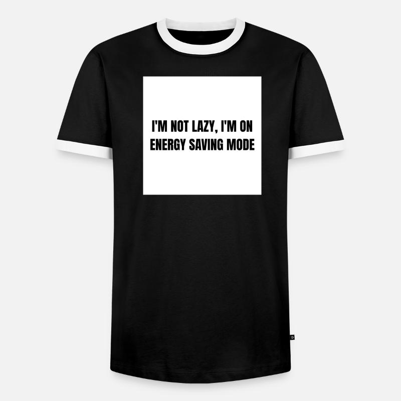 Energy-Saving Mode – Lazy Mode Activated - Men's Ringer Shirt - black/white