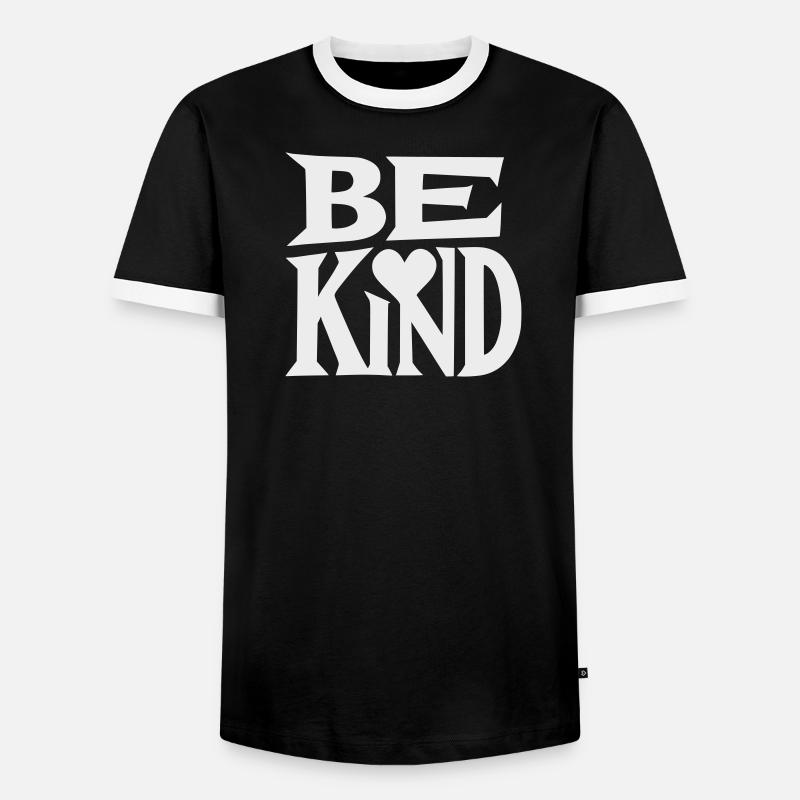 Be kind Slogan mit Herz - Männer Kontrast-T-Shirt - Schwarz/Weiß