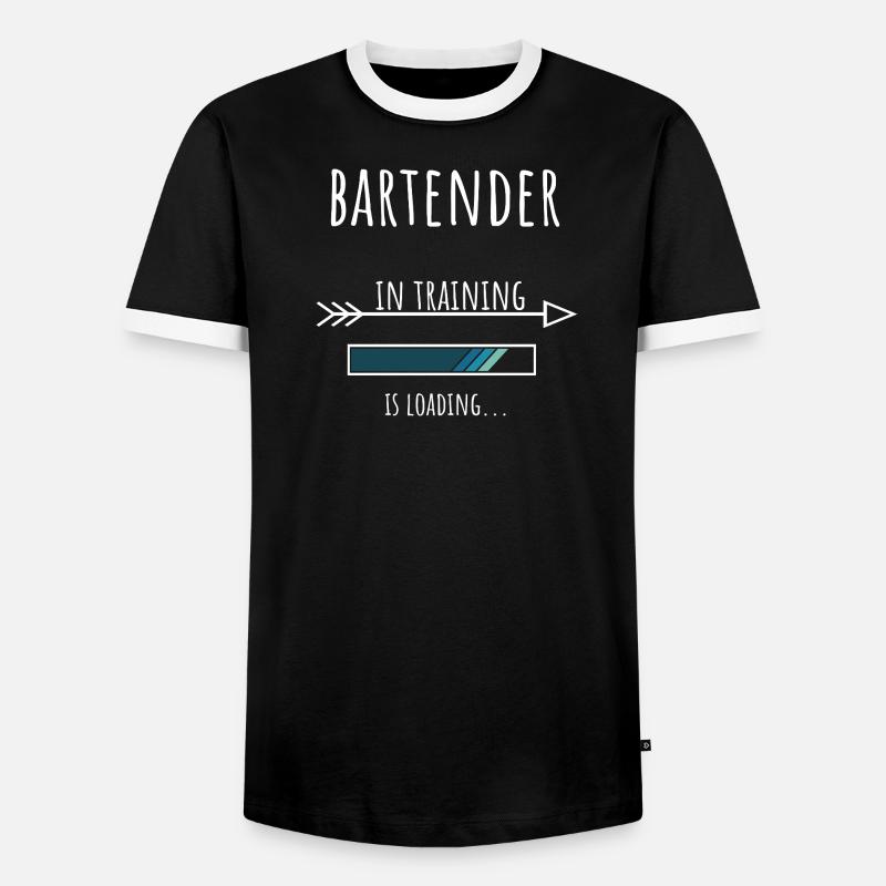 Bartender Gift Profession Training Bartender - Men's Ringer Shirt - black/white