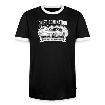 Drift Domination - T-shirt contrasté Homme - noir/blanc - Devant - AI Model Female 172 light (172cm) & AI Model Male 178 light (178cm)