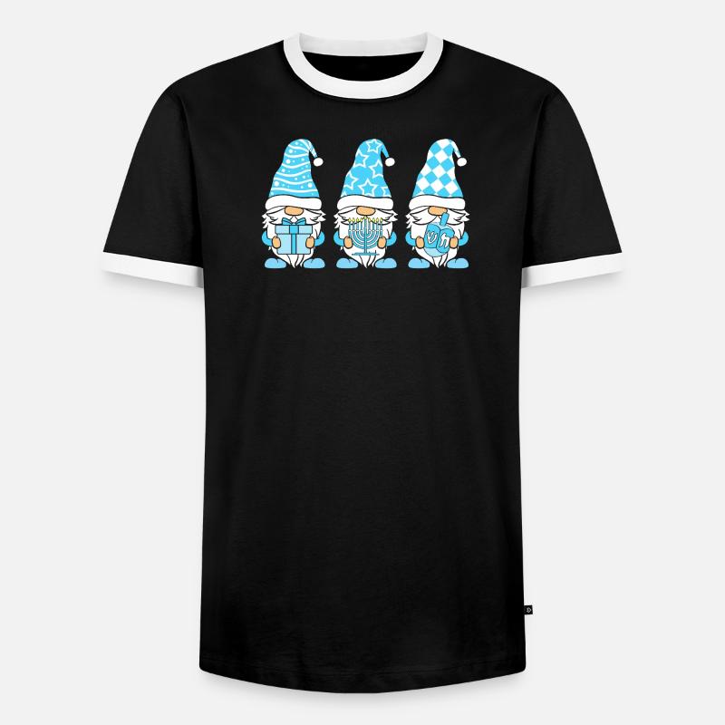 Hanoukka Hanoukka Hanoukka Chai - T-shirt contrasté Homme - noir/blanc