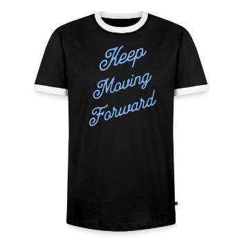 Keep Moving Forward - Men's Ringer Shirt - black/white - Front - AI Model Female 172 light (172cm) & AI Model Male 178 light (178cm)