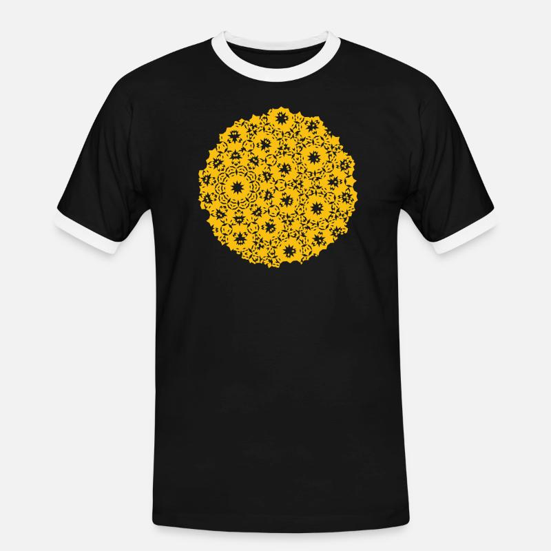 Moon Pattern - Men's Ringer Shirt - black/white