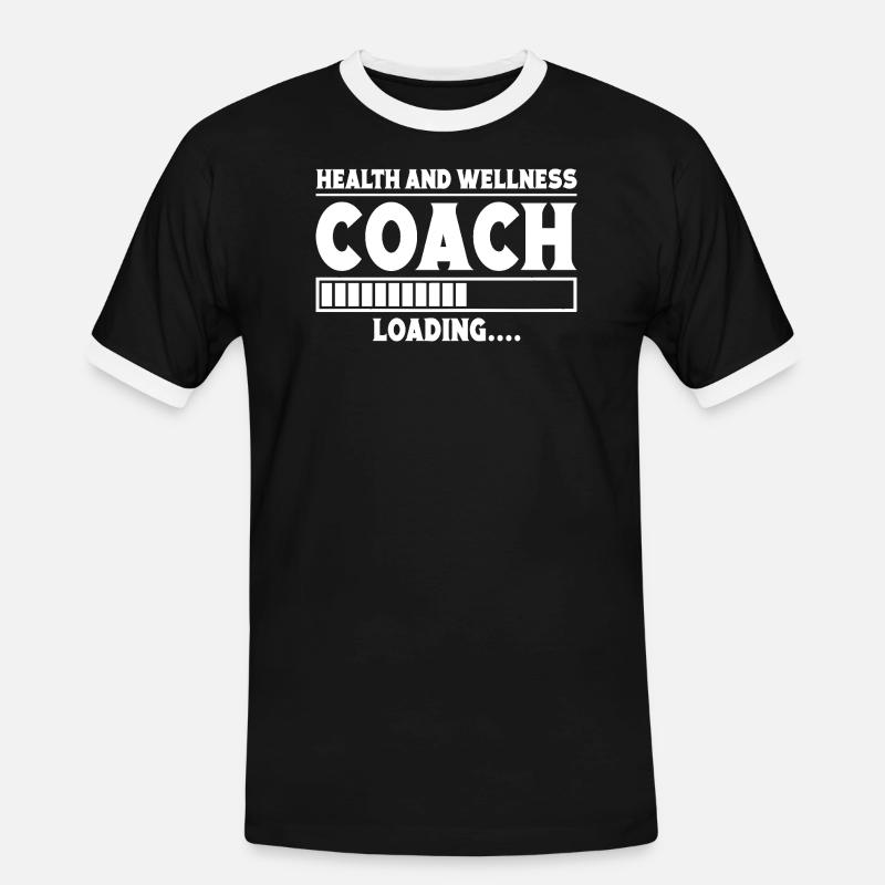 Powerlifting Bodybuilder Wellness Coach Loading - Men's Ringer Shirt - black/white