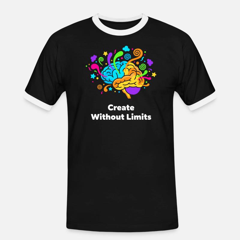 Creative brain art without limits - Men's Ringer Shirt - black/white